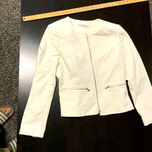 Contemporaine women white dressy jacket top Size 10